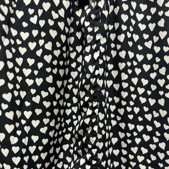 J Crew Mercantile Heart Print Tulip Hem Fully Lined Long Sleeve Faux Wrap Dress - Picture 3 of 4